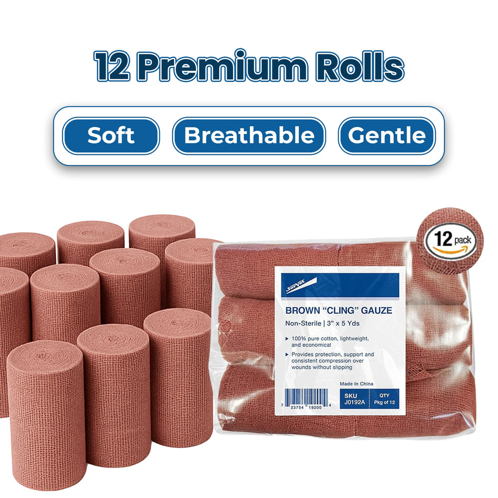 JorVet Brown Cling Gauze aids quick bandage application for injuries