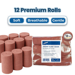 JorVet Brown Cling Gauze aids quick bandage application for injuries