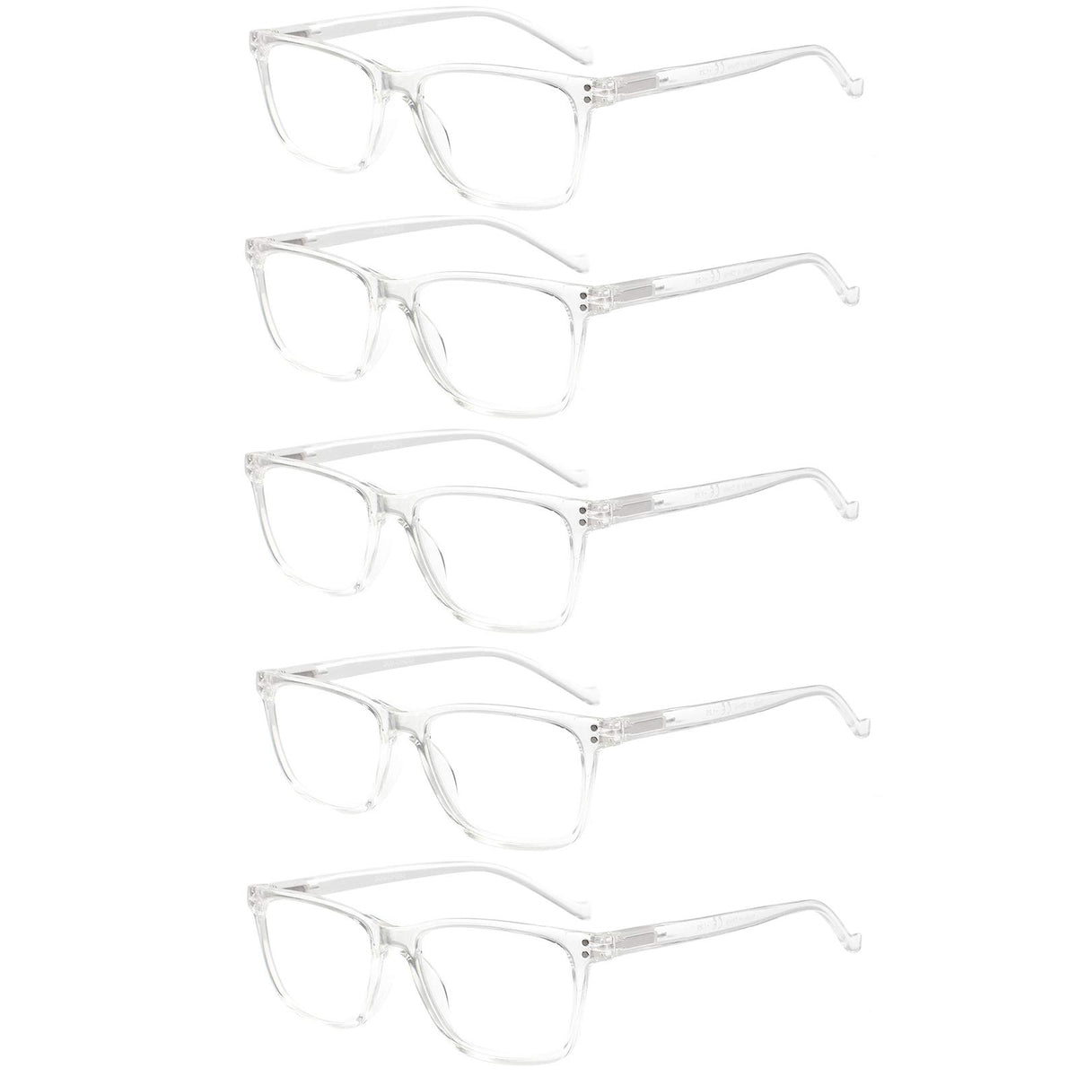 JOSCHOO 5-pack reading glasses in black frames for easy, comfortable reading anywhere