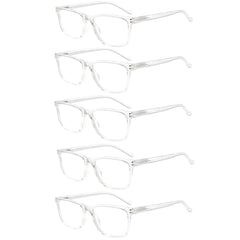 JOSCHOO 5-pack reading glasses in black frames for easy, comfortable reading anywhere