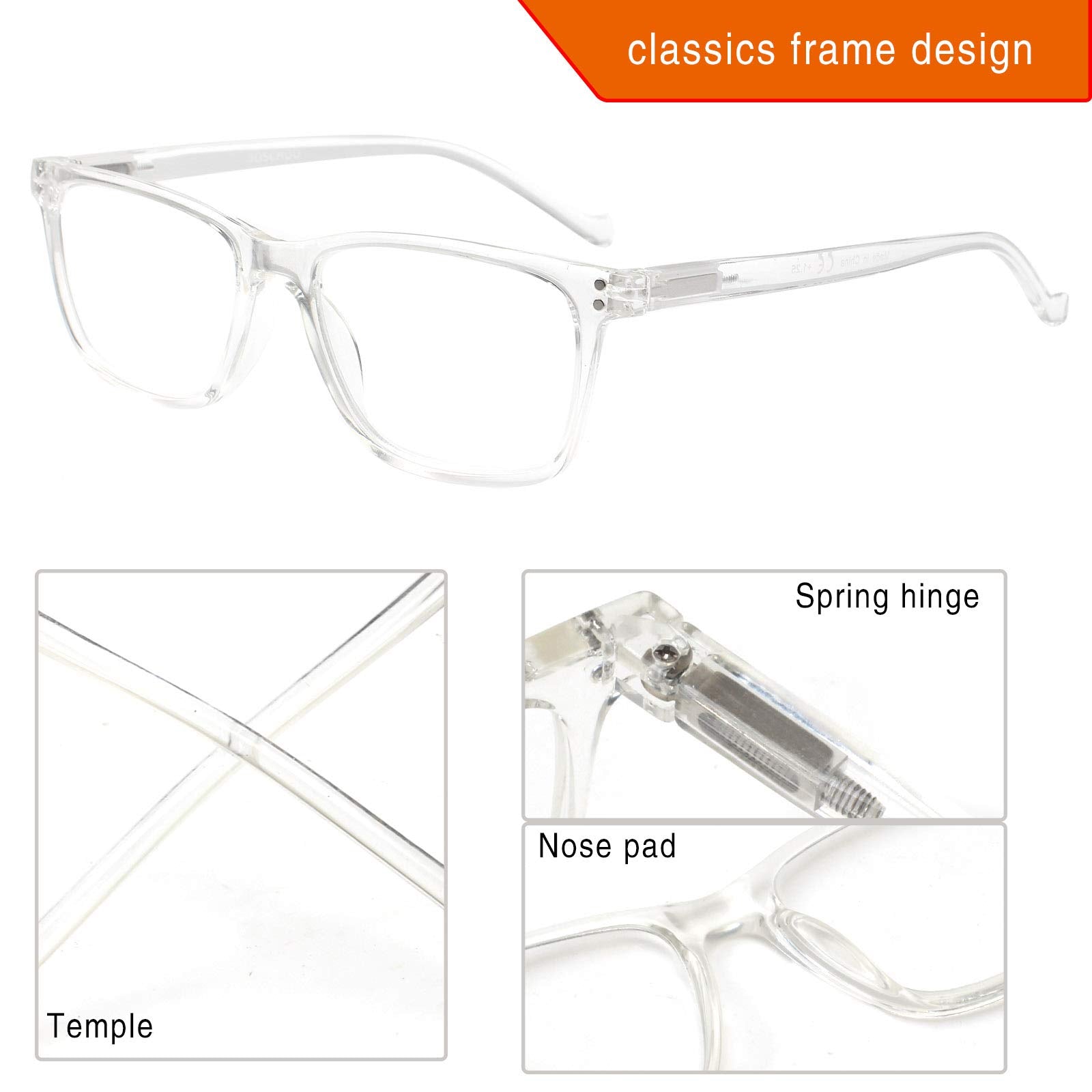 JOSCHOO blue frame reading glasses versatile for work and home