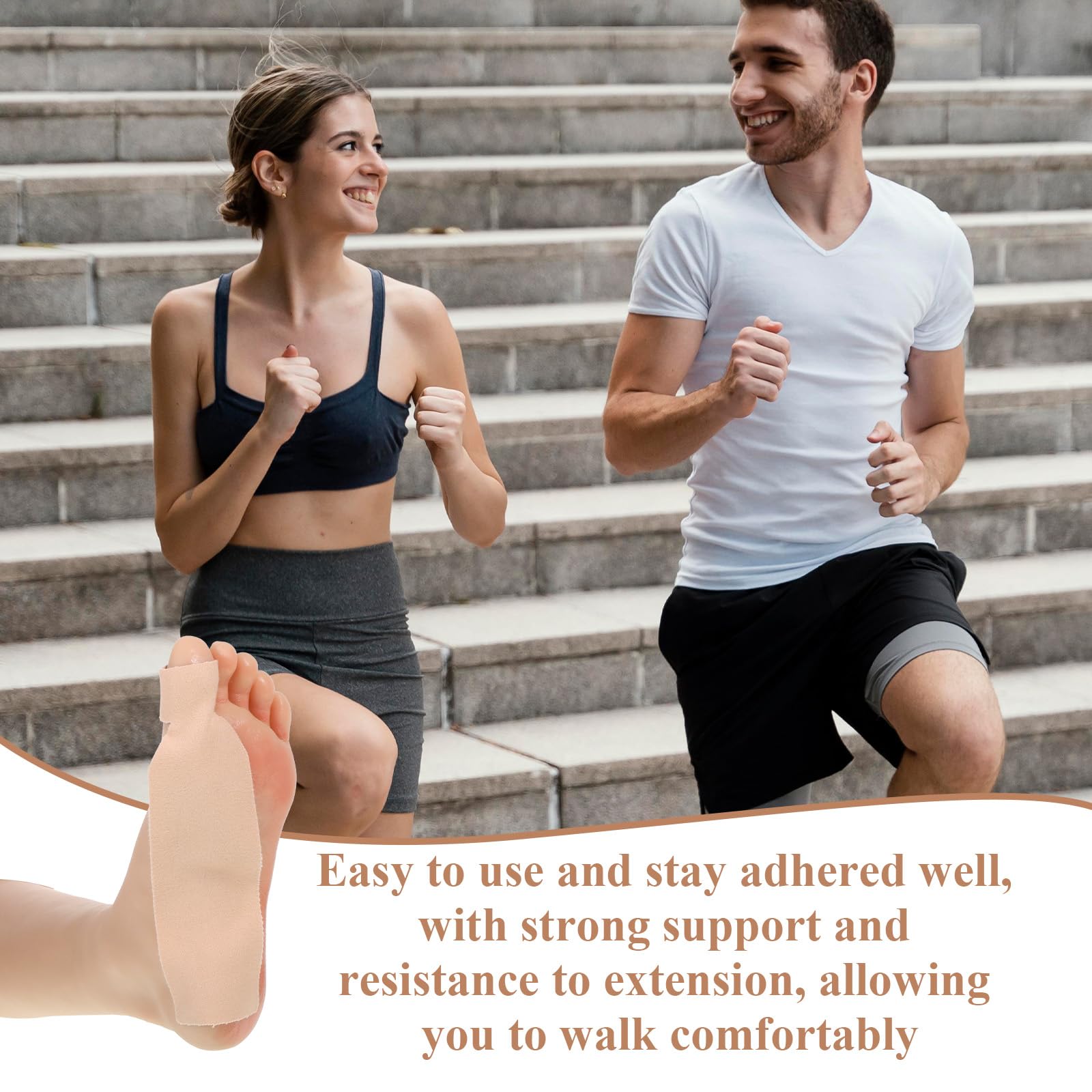 Josojoou turf toe brace adhesive backing secures without hindering movement