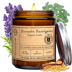 JOUCEMOO Lavender Eucalyptus candle in 7oz jar for a calming ambiance