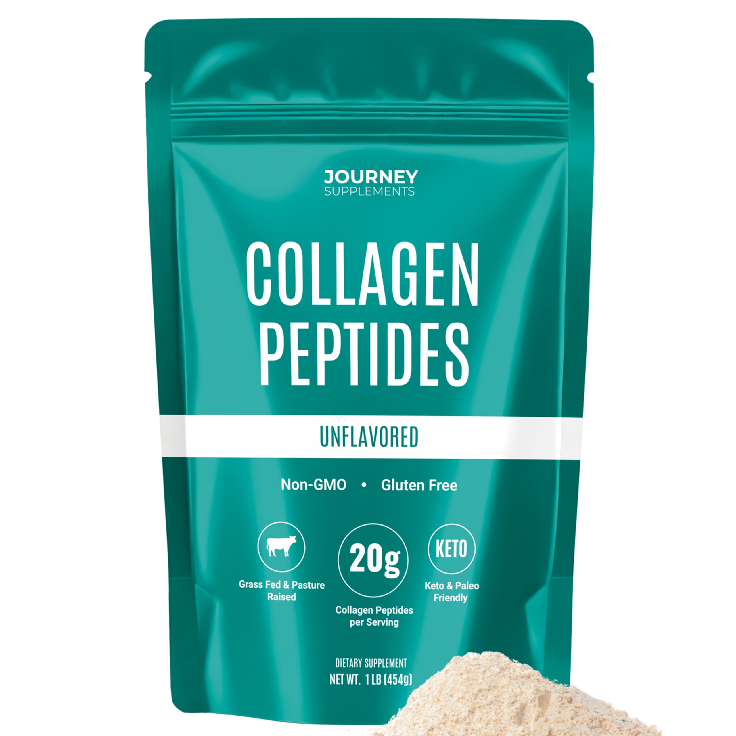 Journey Supplements collagen peptides unflavored tub; versatile protein boost for smoothies and coffee