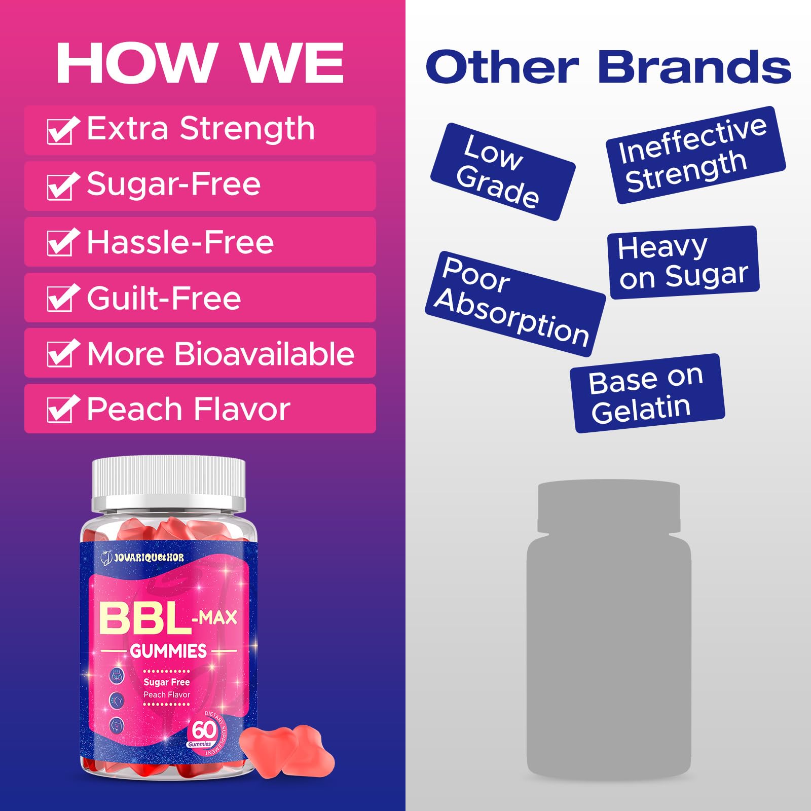 Jovariquethor Booty Gummies ingredients blend with natural herbs and vitamins.
