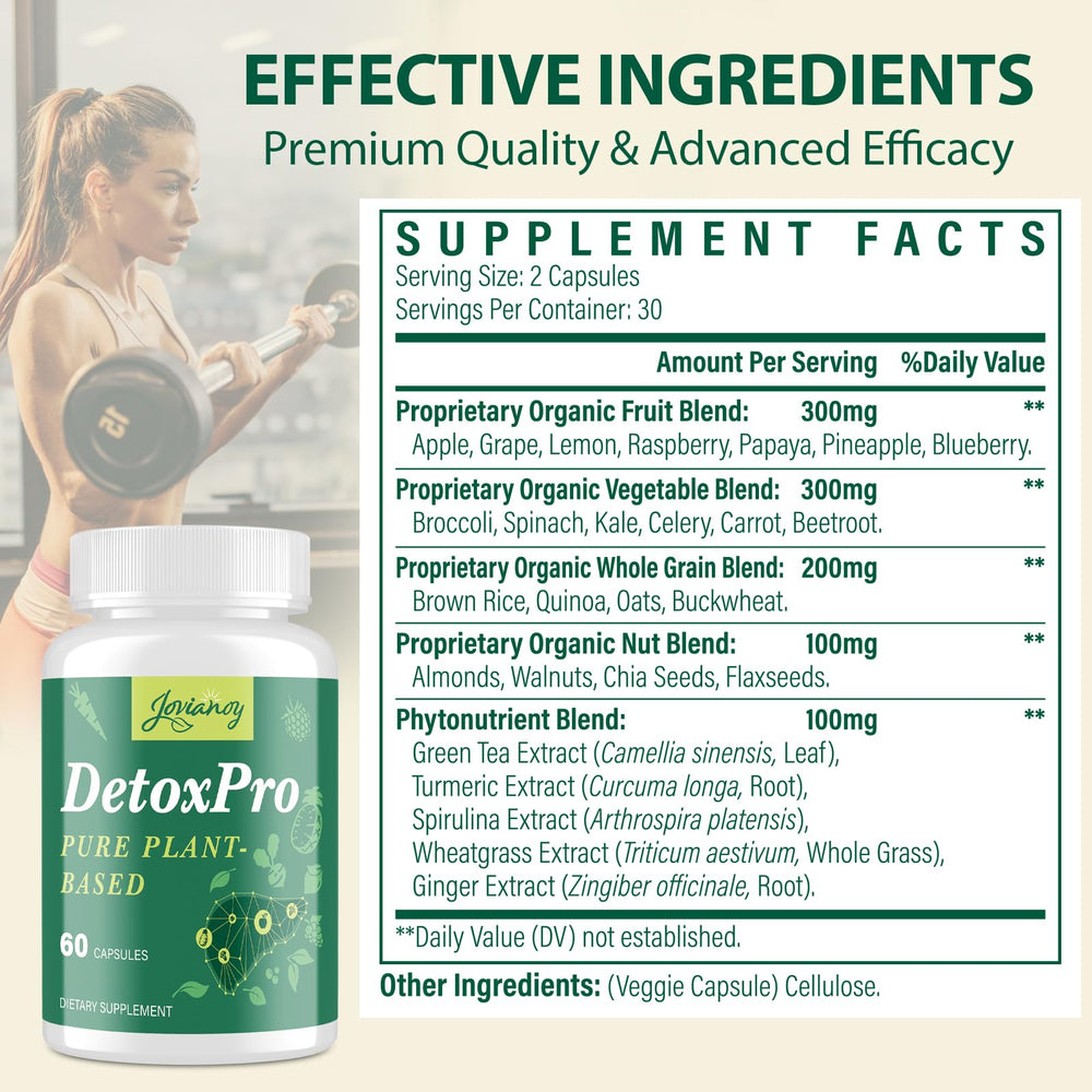 Jovianoy 26-in-1 formula ingredients panel highlighting the plant-based blend.