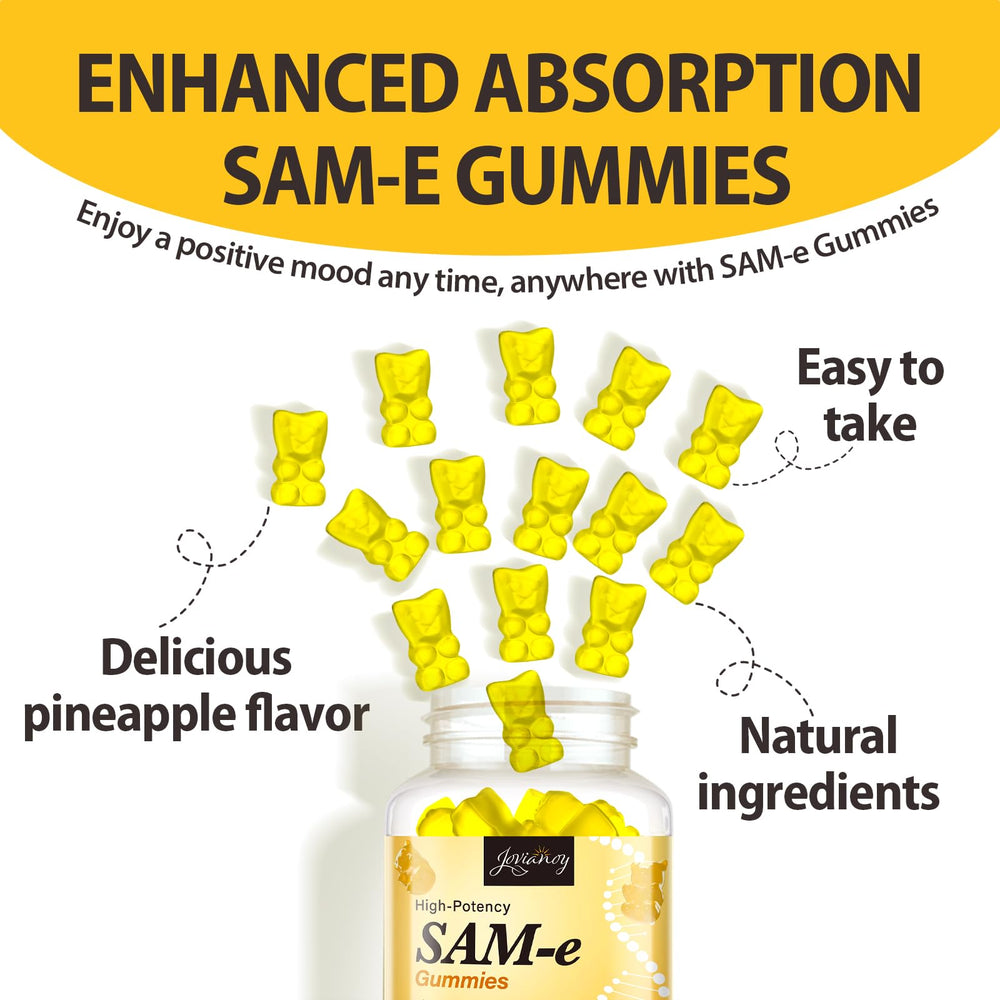 Jovianoy SAM-e gummies travel-friendly bottle for convenient daily use.