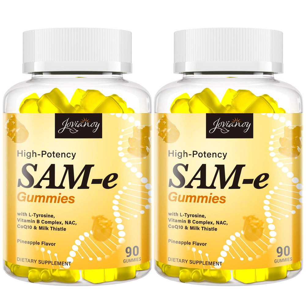 Jovianoy SAM-e gummies pineapple bottle for on-the-go mood support.