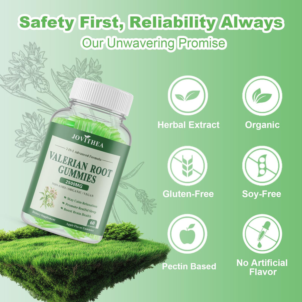 JOVITHEA non-GMO and gelatin-free formulation label on gummies