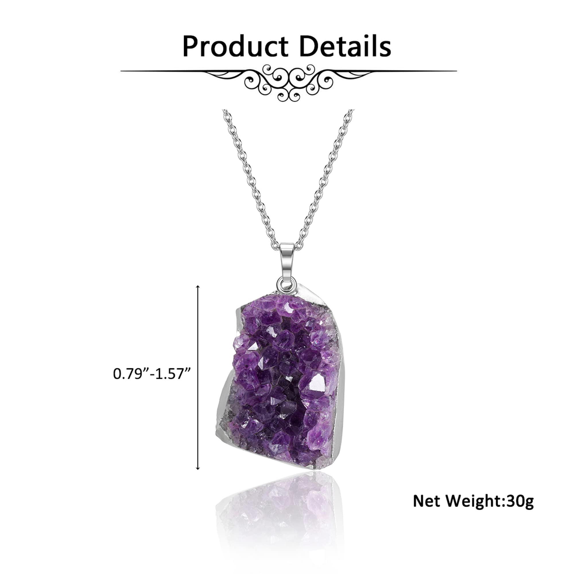 Jovivi gift-ready amethyst necklace packaging ideal for birthdays and special occasions.