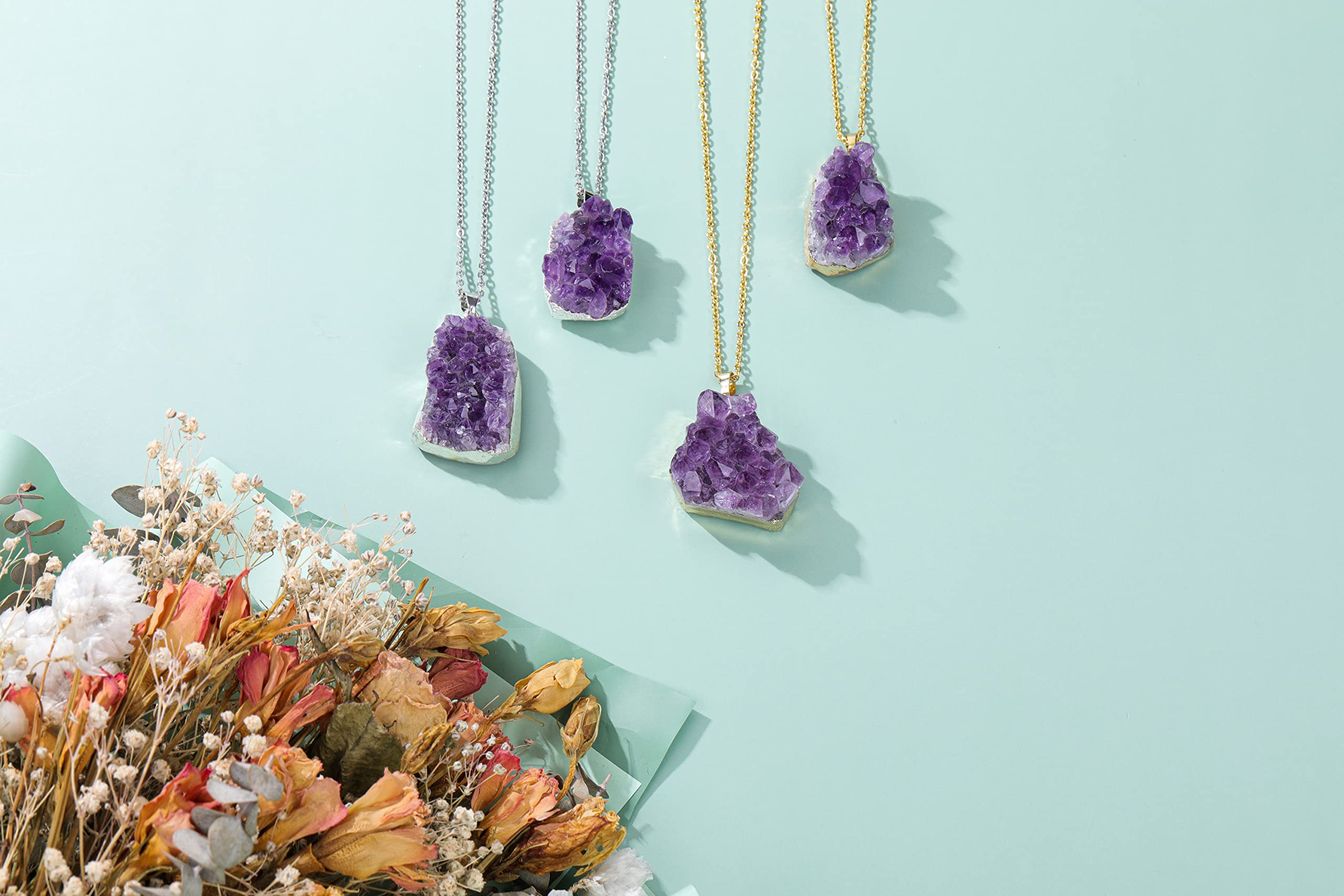 Jovivi handmade crystal necklace emphasizing natural craftsmanship and one-of-a-kind beauty.