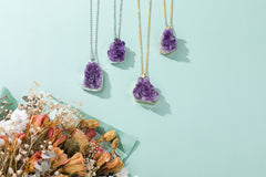 Jovivi handmade crystal necklace emphasizing natural craftsmanship and one-of-a-kind beauty.