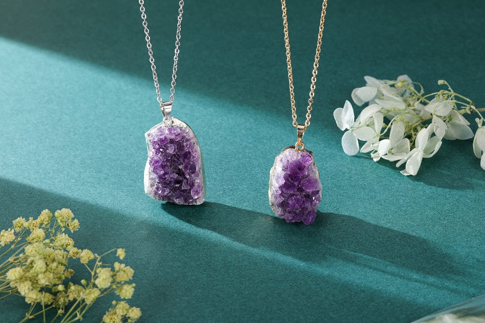 Jovivi raw amethyst geode close-up highlighting unique crystal texture and rough charm.
