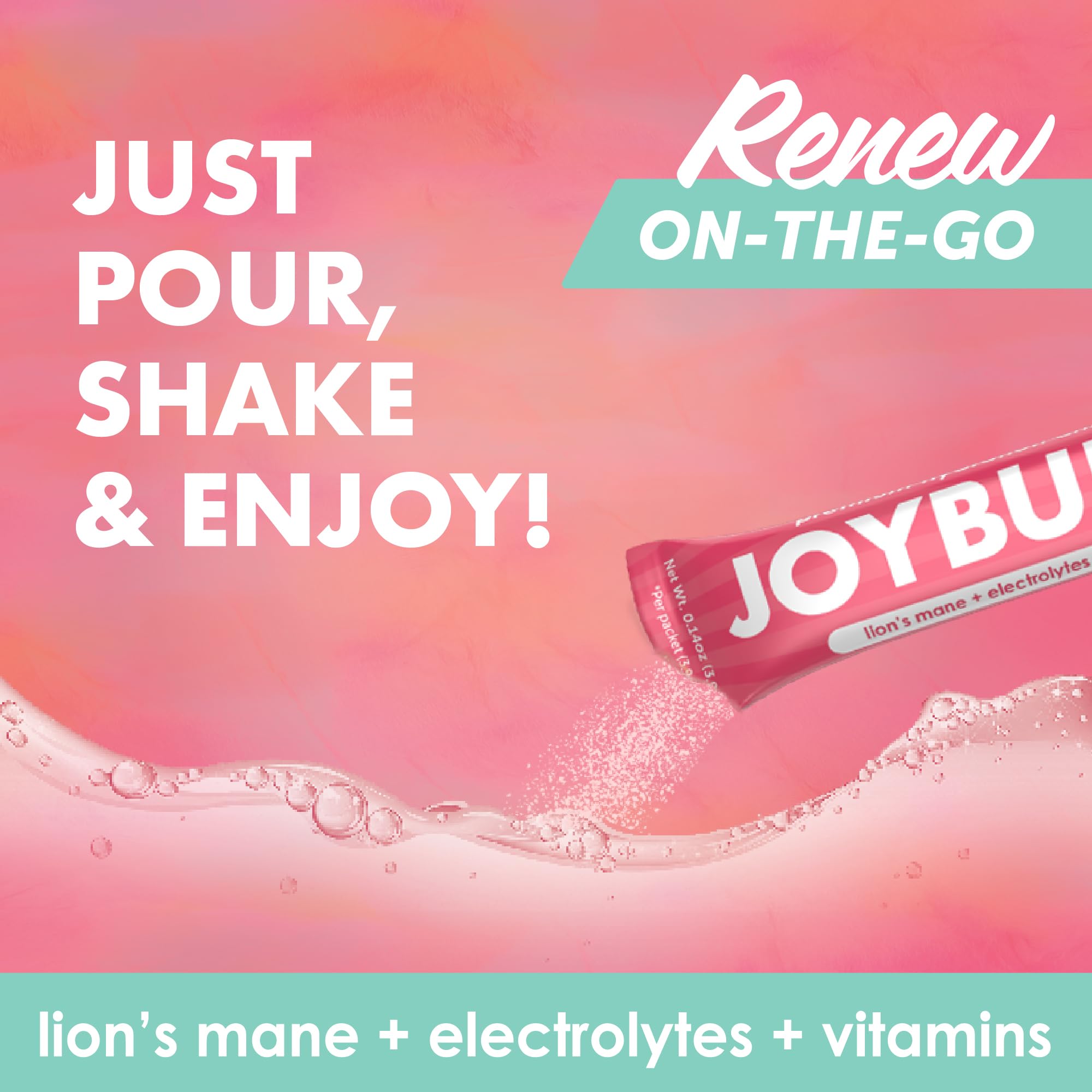 JOYBURST Packets in a travel bag for convenient hydration on the go