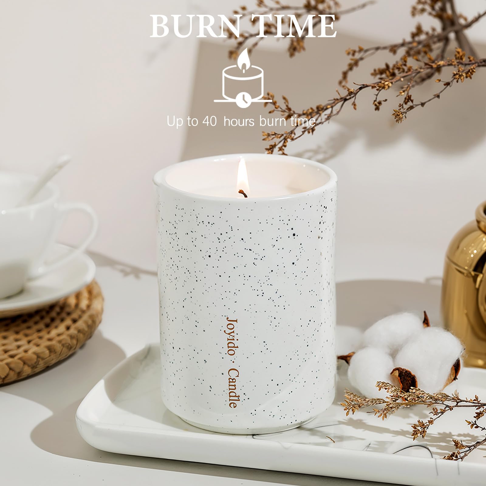 Joyido jar with lid preserves fragrance and protects the candle.