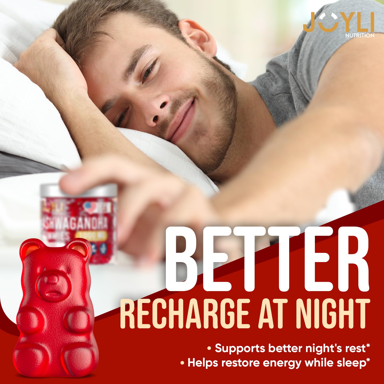 JOYLI Ashwagandha Gummies ingredients label with 1000mg extract