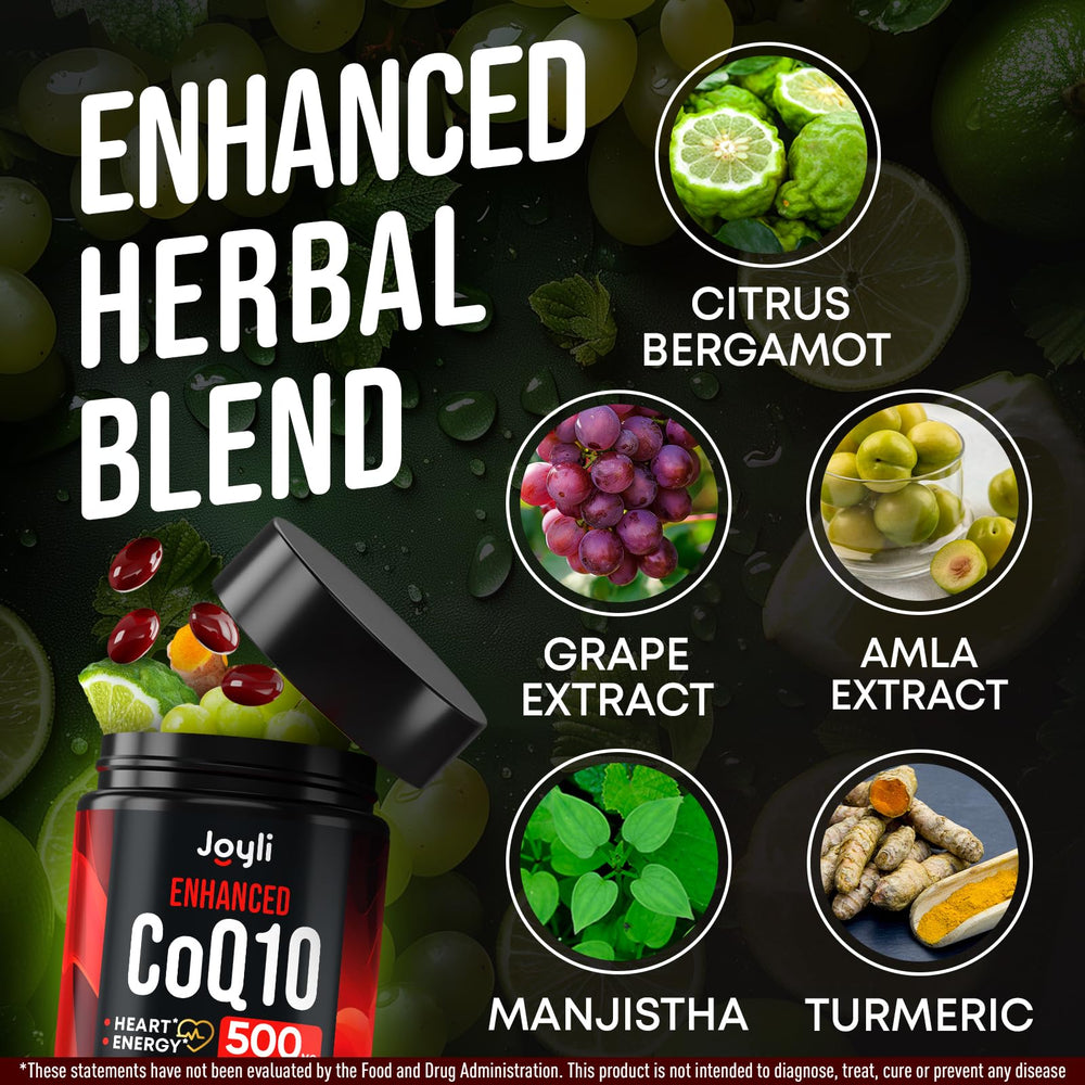 JOYLI Nutrition CoQ10 on a shelf for daily wellness