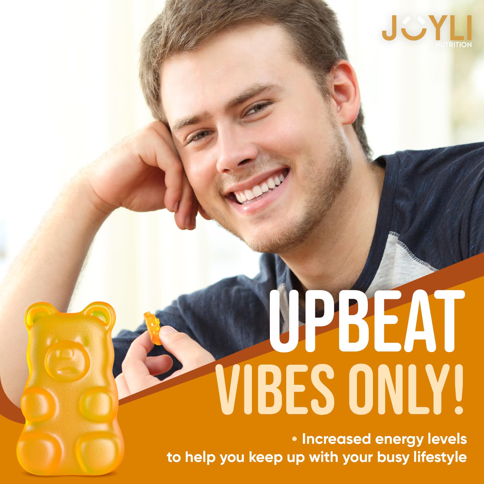 Open bottle of Joyli Tyrosine Gummies with ready-to-grab pieces.