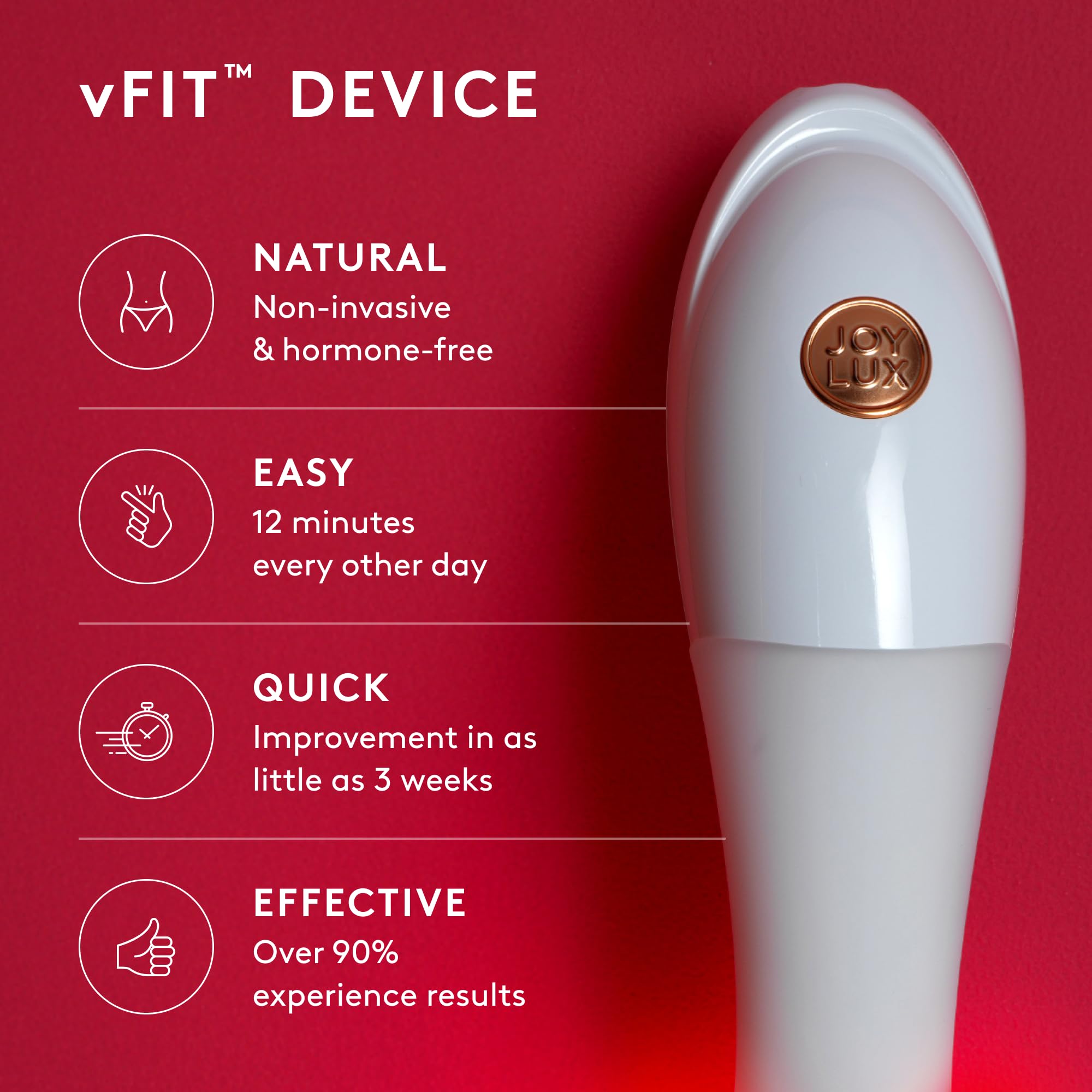 Joylux Photonic Gel bottle accompanying the vFit for comfortable sessions.