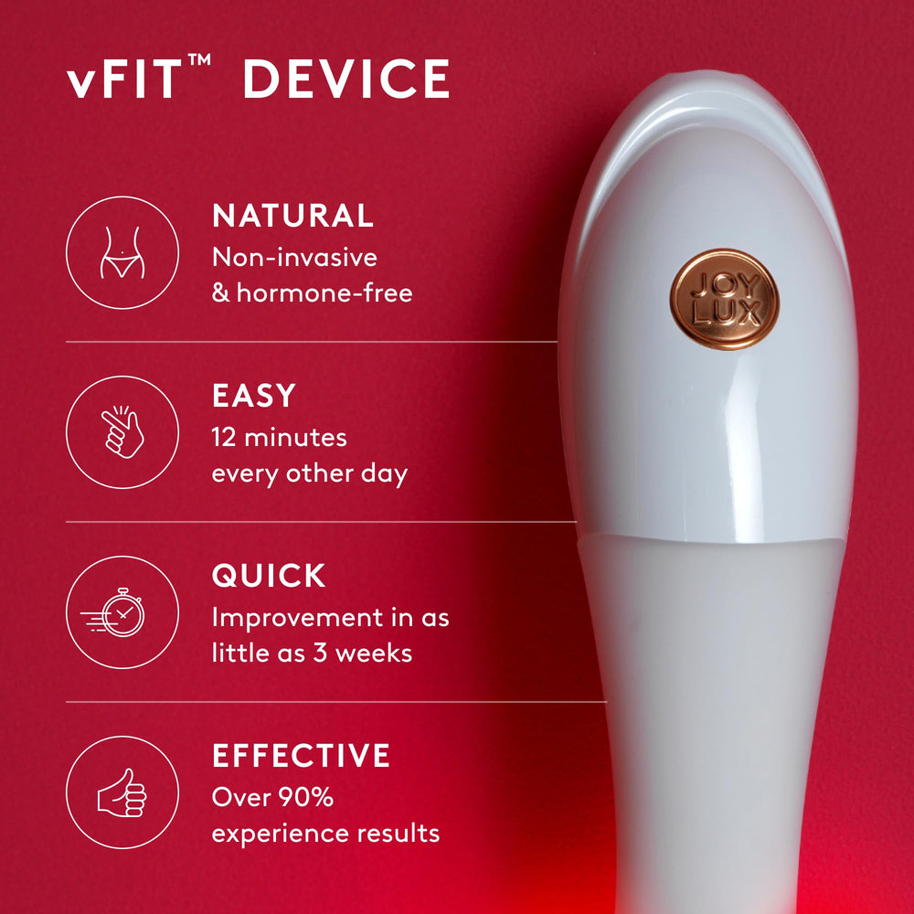 Joylux Photonic Gel bottle accompanying the vFit for comfortable sessions.