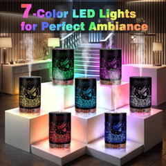 Joyolo diffuser bird metal top view with lights creates mood lighting for relaxation