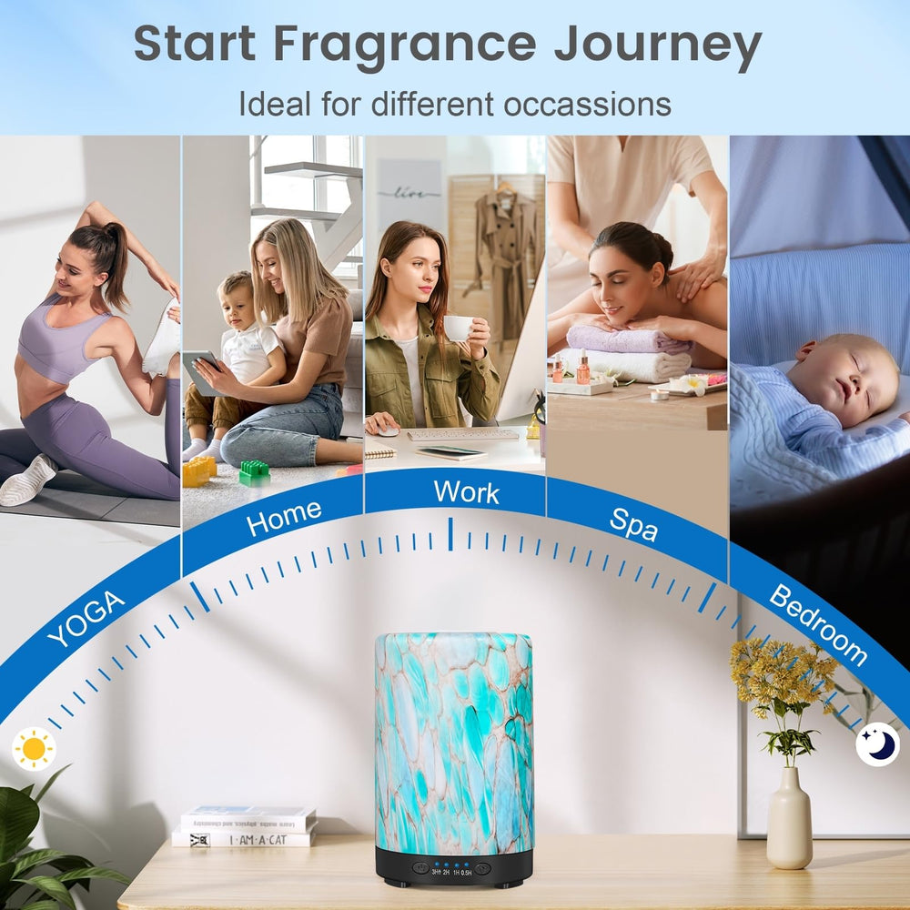 JOYOLO diffuser offers four timer settings for flexible aromatherapy sessions