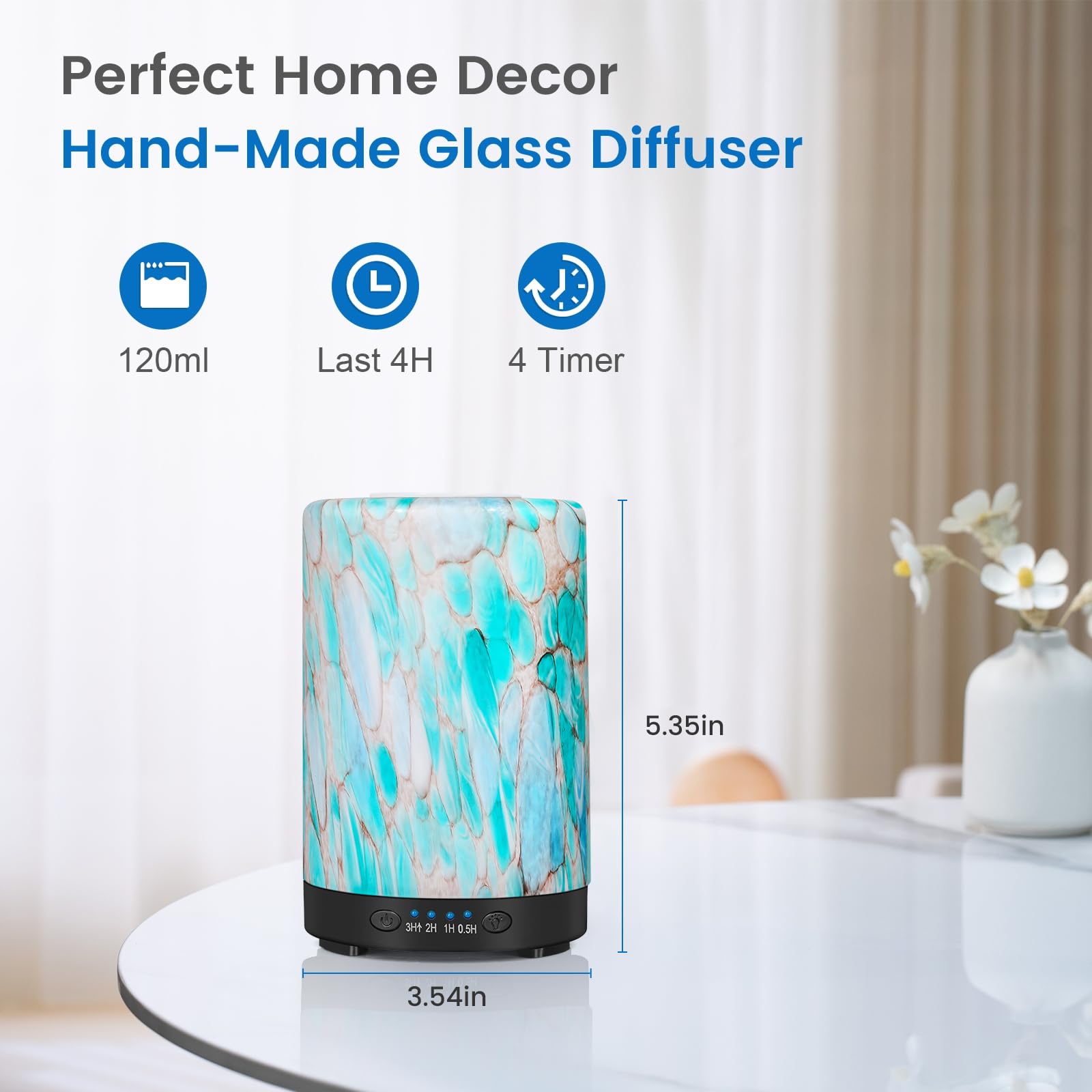 JOYOLO diffuser with 7-color LED lights creates mood lighting for relaxation