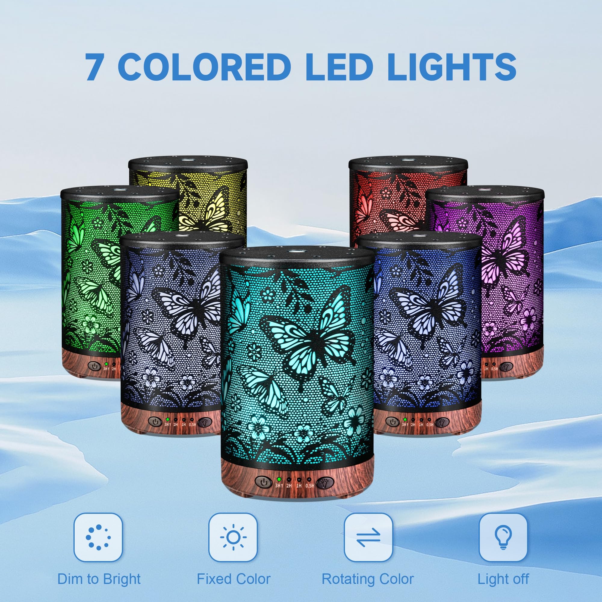JOYOLO diffuser featuring 7-color LED lights for mood lighting