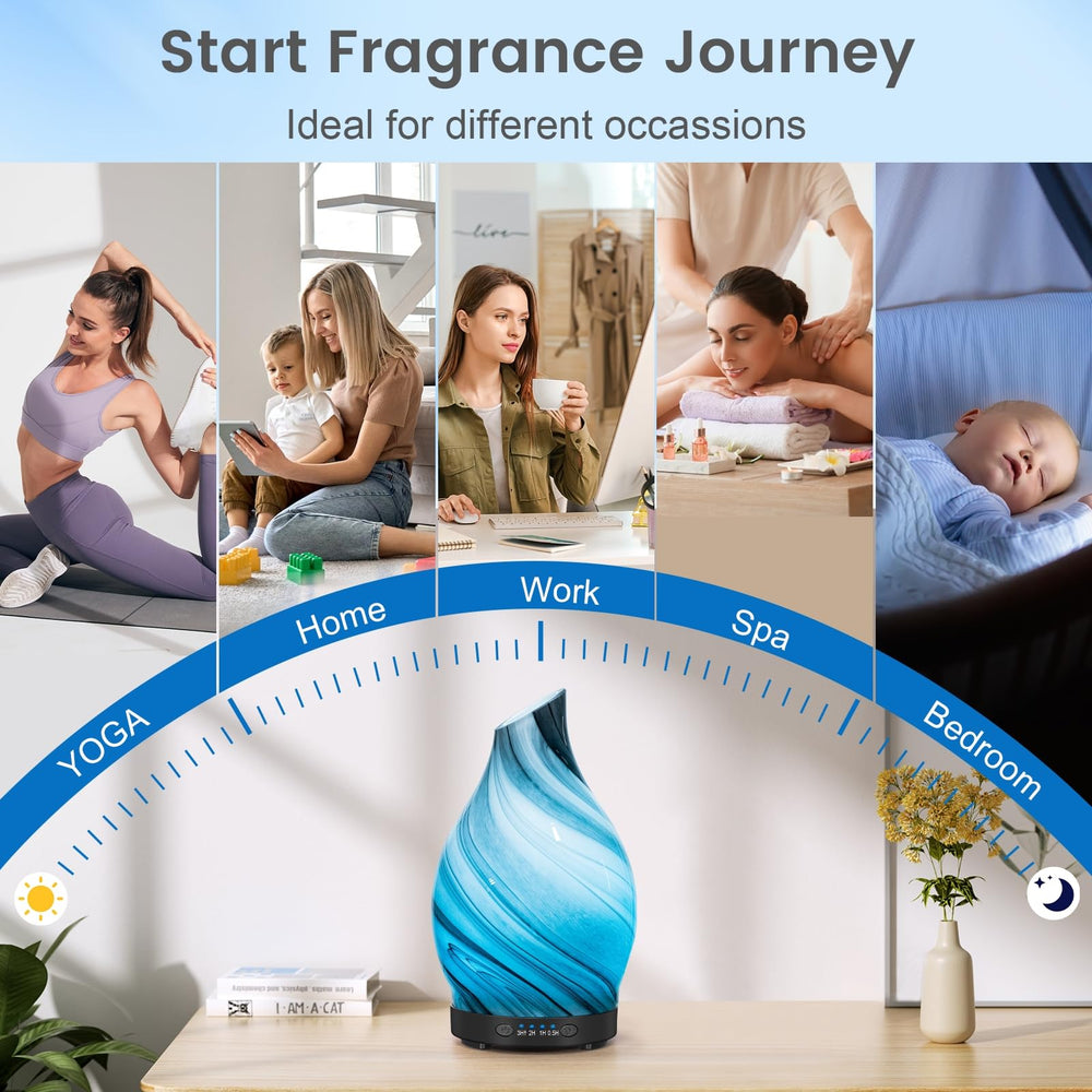 JOYOLO diffuser for home office or bedroom enhances ambiance and scent.