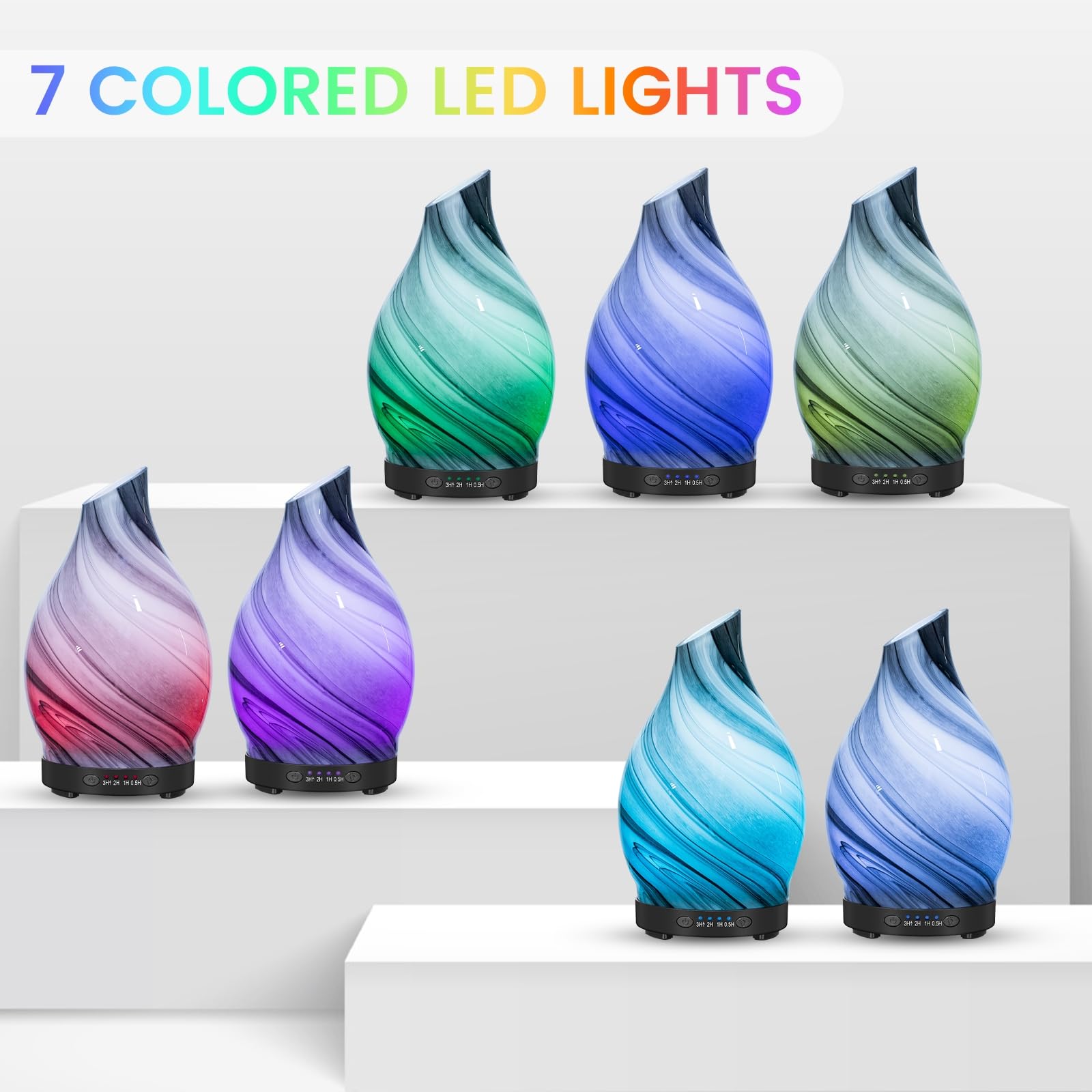 JOYOLO diffuser gray wave design adds modern style while diffusing a gentle aroma.