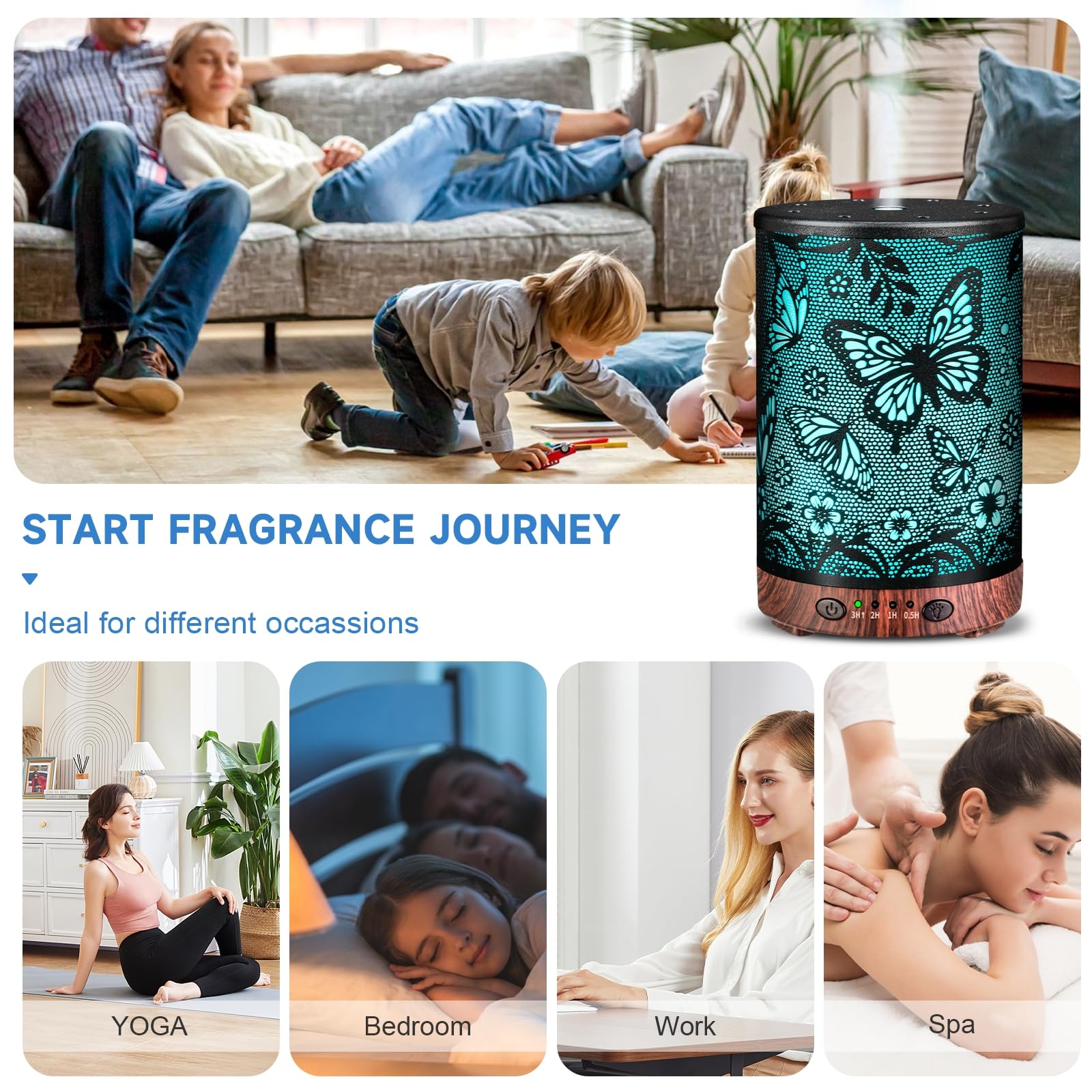 JOYOLO diffuser enhancing ambiance in home, office, and spa