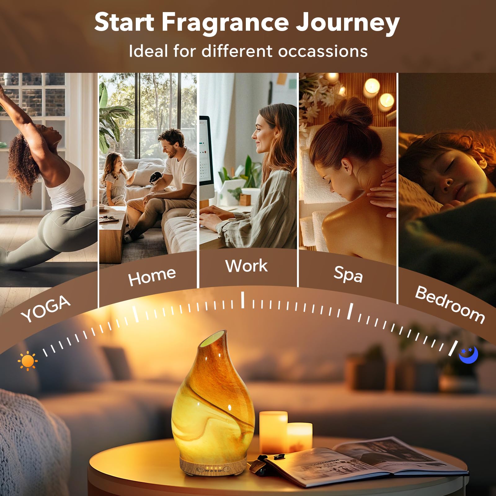 Ideal for home, office, or studio, JOYOLO diffuser enhances space with scent.