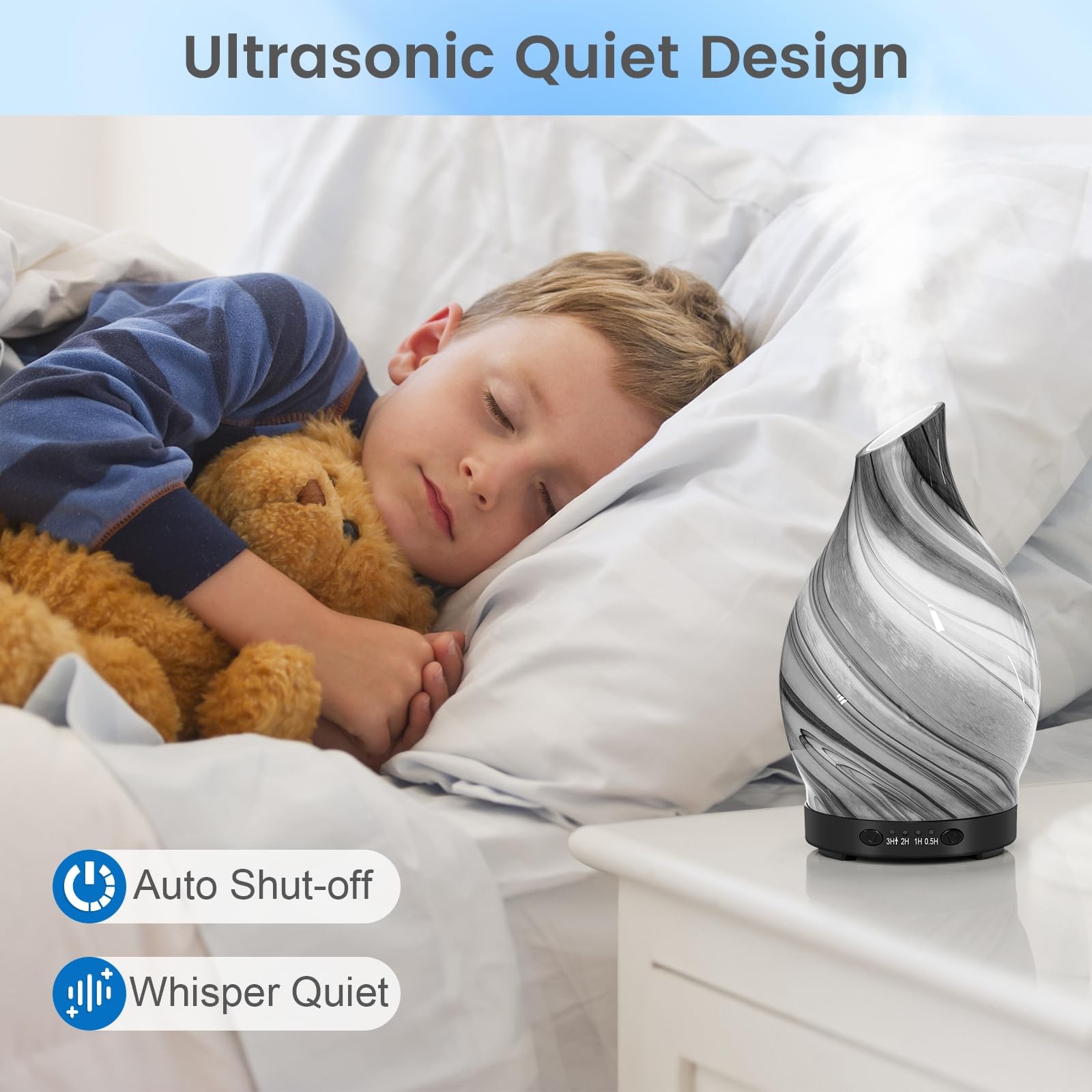 JOYOLO ultrasonic mist diffuser operates quietly for work or relaxation.