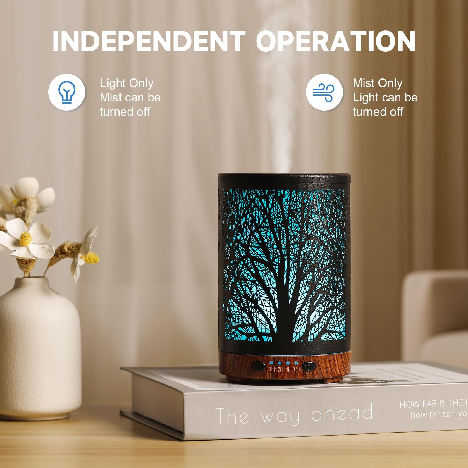 JOYOLO diffuser ultrasonic quiet operation for peaceful rest or focus.