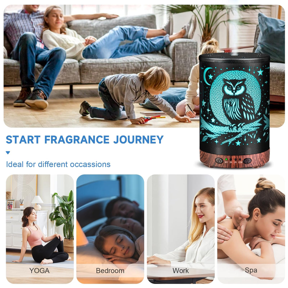 Easy-fill JOYOLO owl diffuser with removable cover for neat, simple refills.
