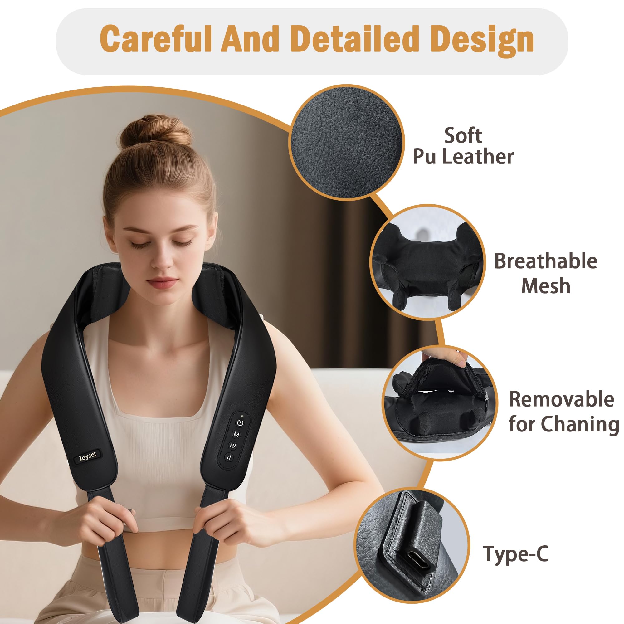 Cordless operation provides up to 90 minutes of portable massage.