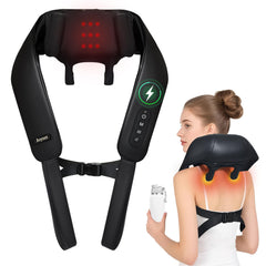 Joyset neck massager with heat delivers deep 4D kneading for neck relief.