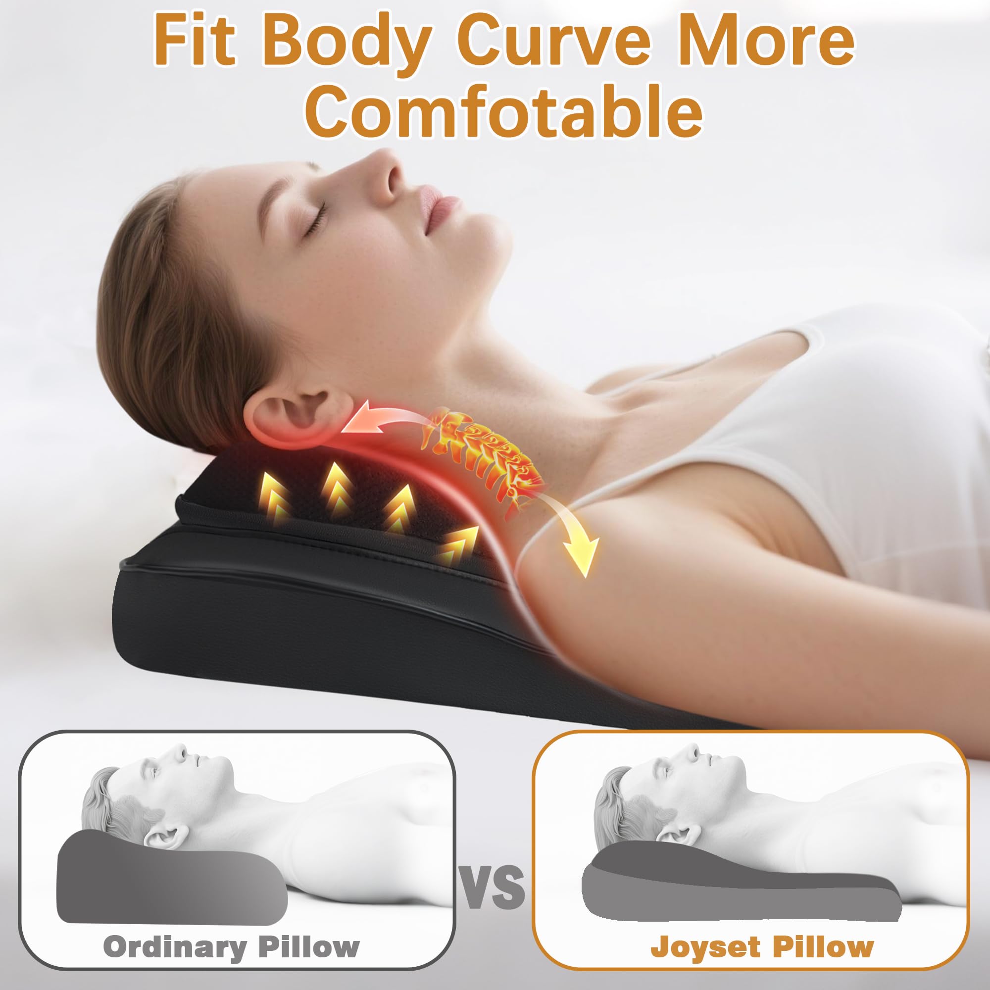 Joyset neck massager with shiatsu kneading targets neck tension with 16 nodes.
