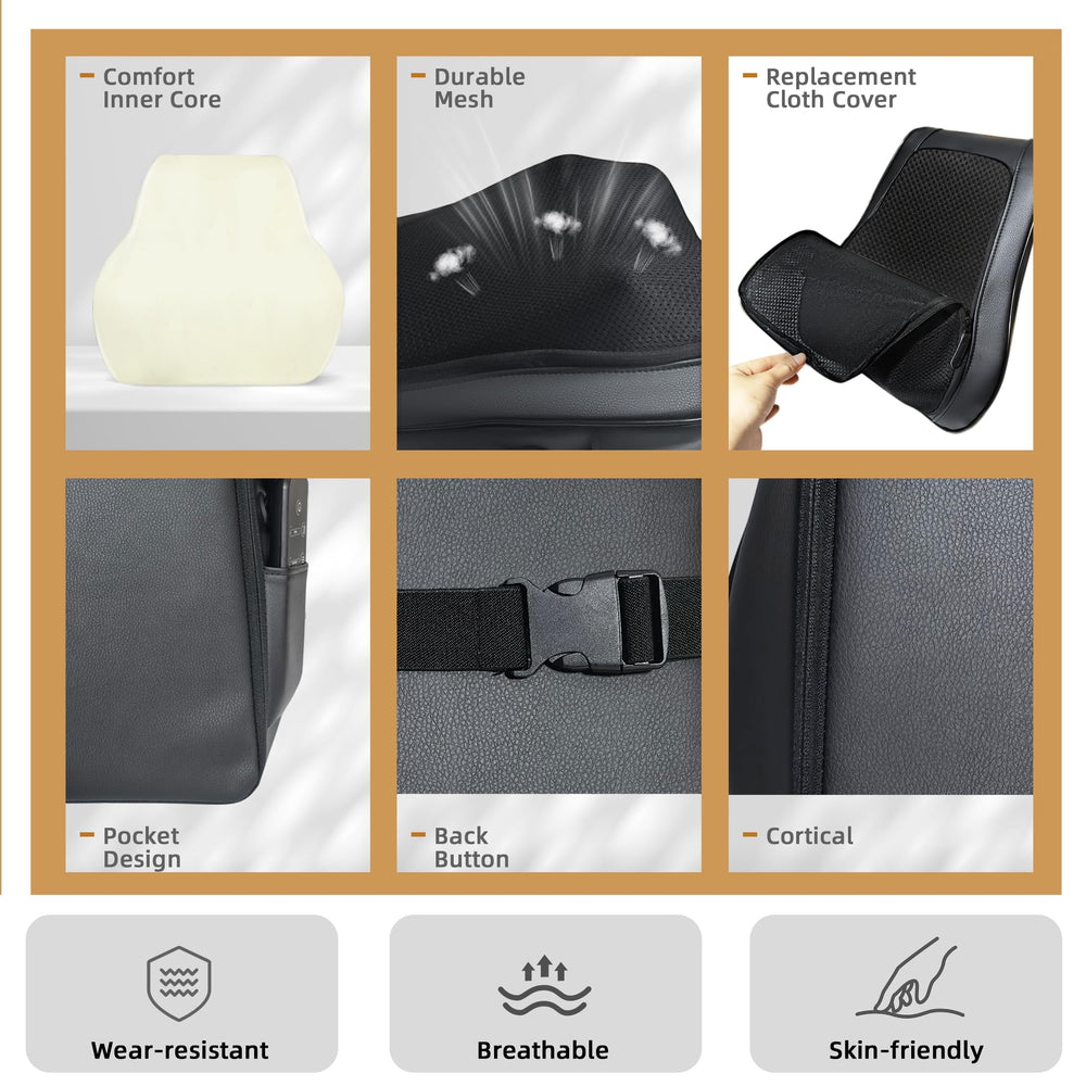 Joyset portable massage pillow is easy to take to home, office, or travel.