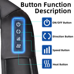 Joyset Shiatsu massager showing eight deep kneading nodes for tense muscles.