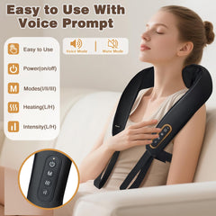 Joyset wearable neck massager with strap enables hands-free relaxation.