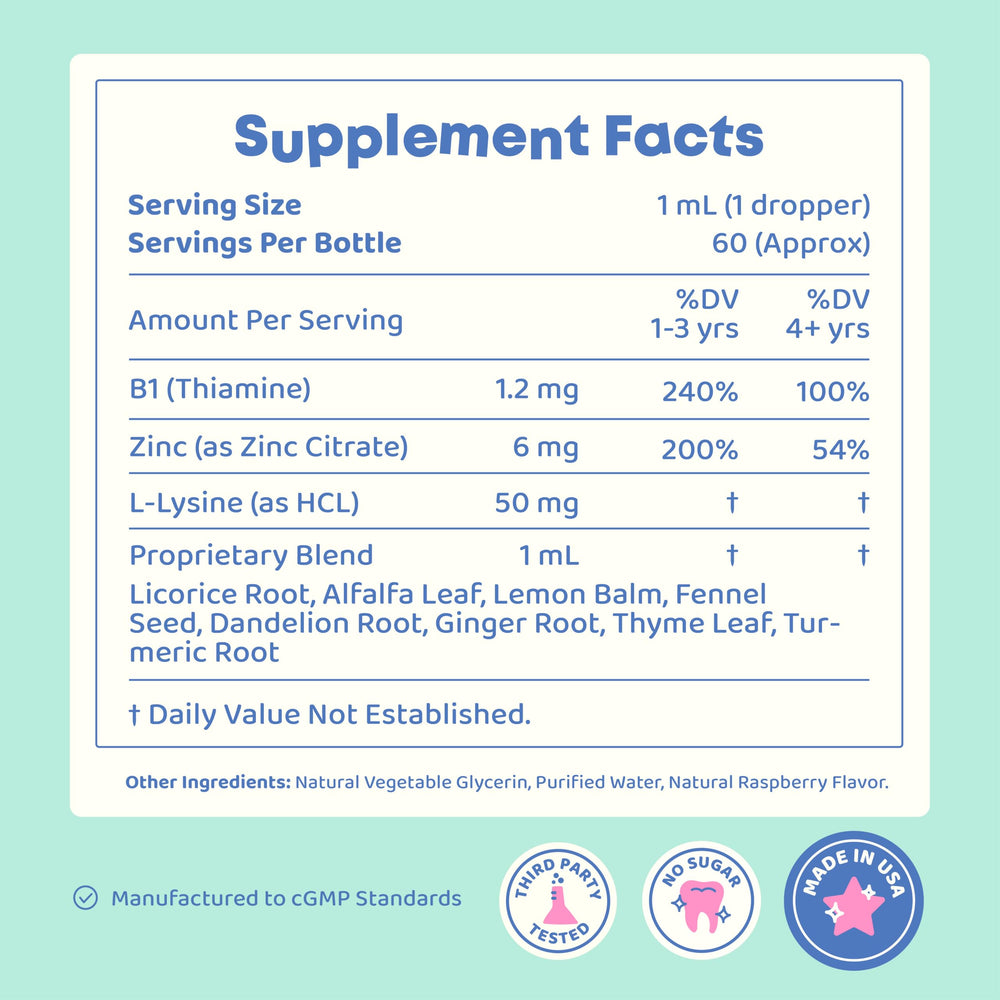 JoySpring label closeup highlights L-Lysine and B vitamins for nutrition