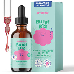 JoySpring Burst B12 Drops bottle with flavorless liquid ready to mix into drinks
