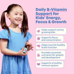 JoySpring Burst B12 Drops pour showing easy dropper use for kids