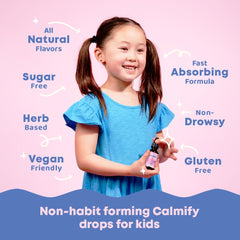 JoySpring Calmify dropper in use provides gentle, sugar-free calm for kids.