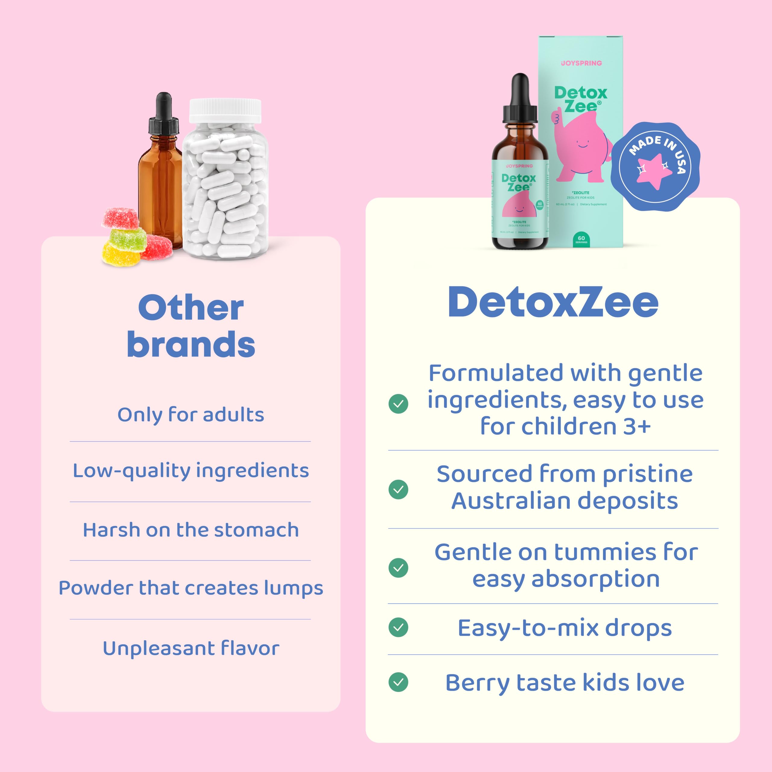JoySpring DetoxZee kids using the berry-flavored supplement