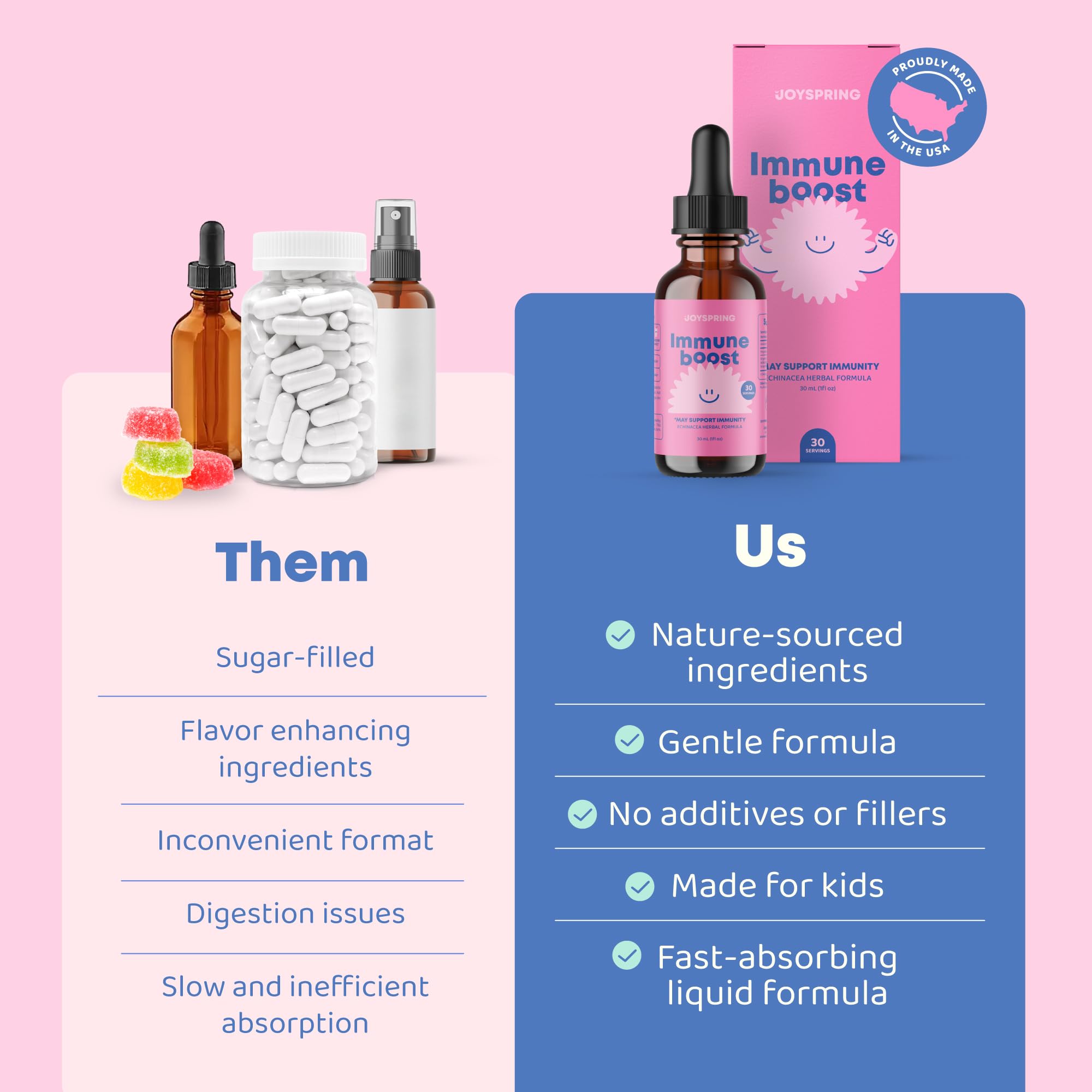JoySpring Immune Drops elderberry liquid for natural support