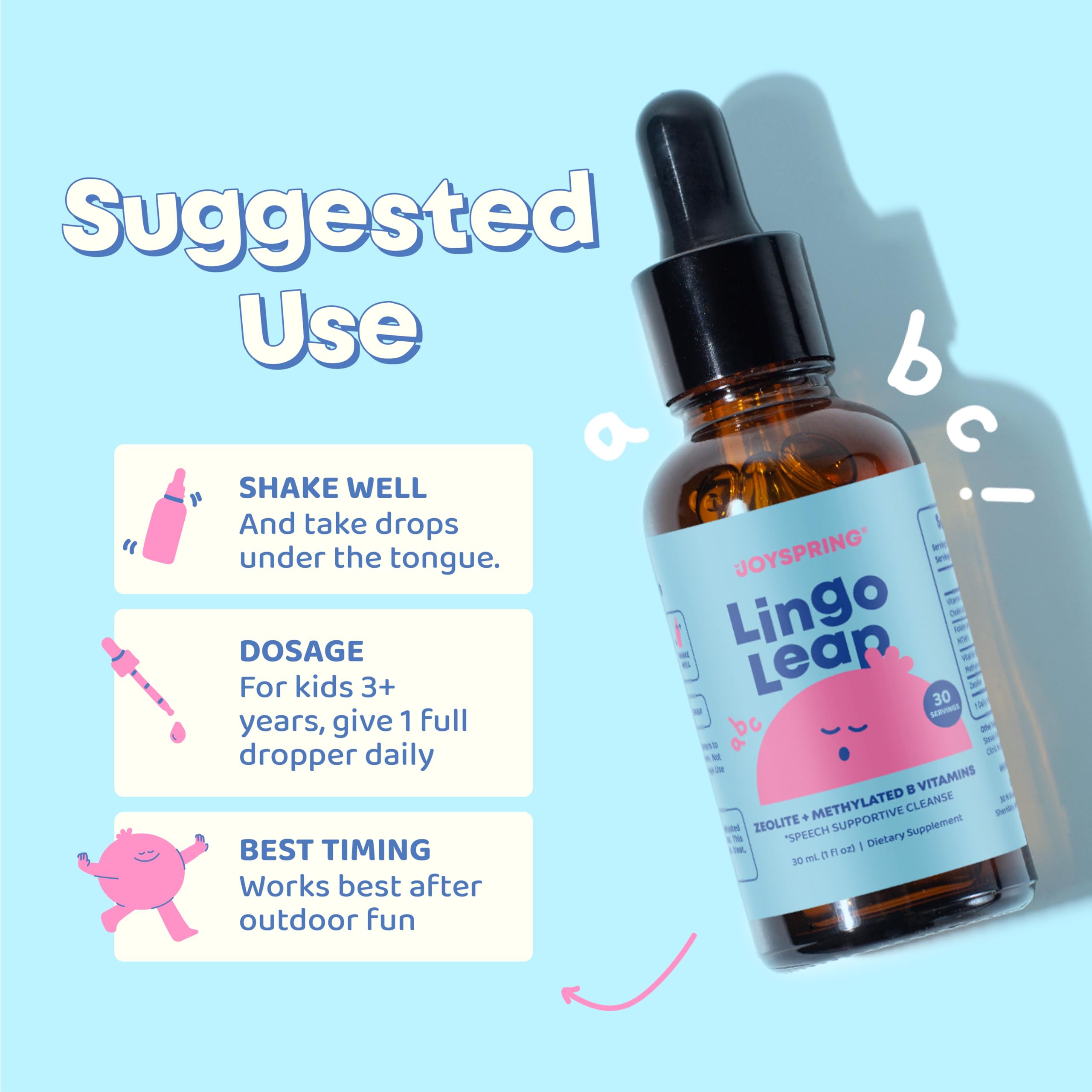 JoySpring LingoLeap B9 dropper dosing is simple and quick
