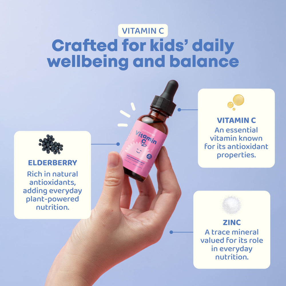 JoySpring sugar-free drops easy to mix into juice for kids.