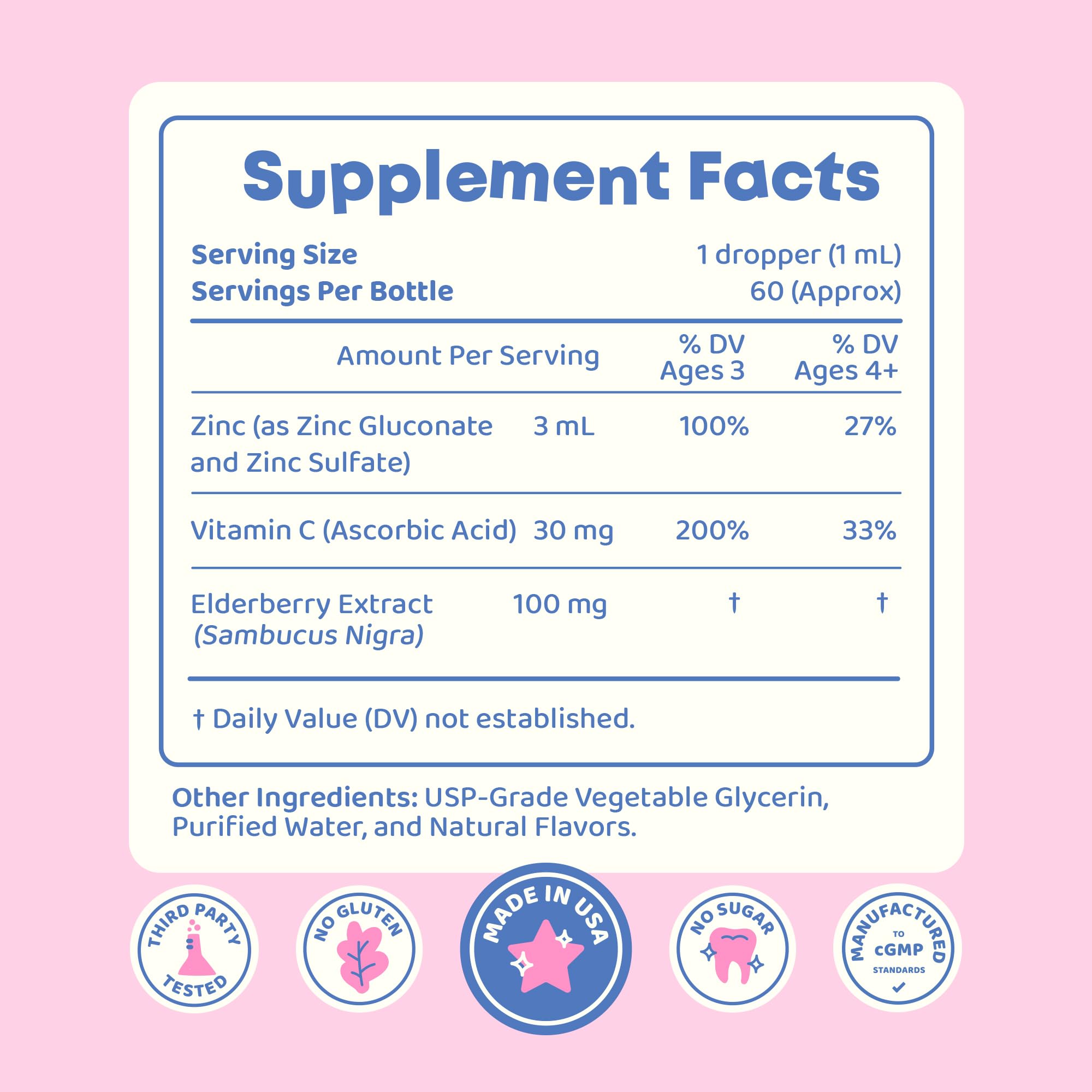 JoySpring ZincBerry drops are easy to swallow for picky toddlers and older kids.
